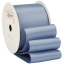 サテンリボン幅50mm x 9m巻 - 手芸、ラッピング、 花束、ウェディングに最適 (フレンチブルー)