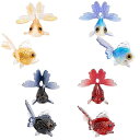 SUNNYCLUE 8個4色 金魚 チャーム 立体 動物 チャーム 酢酸セルロース かわいい チャーム カラフル パーツ 魚 チャーム 動物 チャーム 生き物 ...