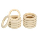 PATIKIL 50mm 木製リング クラフト用 30個パック 天然木製リング 未完成の木製ル ープサークル ペンダントコネクタ用 ジュエリー作り マクラメ D...