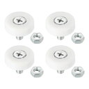 PATIKIL 22mm 引き出し用ローラー 4つ プラスチック製引き出し用プーリー交換ホイール ナット付き