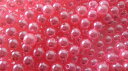 パールビーズ 濃いピンク ローズピンク ミンフパール 輝き 光沢 8mm 両穴DIY手作り アクセサリー (からくれない)