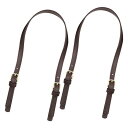 (HAMILO) ショルダーストラップ PUレザー ハンドメイド バッグ 付け替え 2本セット (ブラウン)