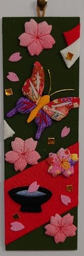 風物短冊「4月花見の宴と蝶の舞」 ちりめん手芸キット