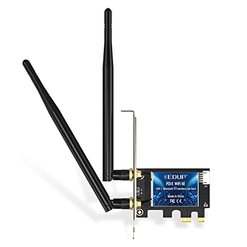 EDUP WiFi 6E PCIe LANJ[h AX5400Mbps WiFi 6 Bluetooth 5.2 AX210W[ PCI-Express LANA_v^Windows10A11 64bitΉ