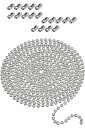 YFFSFDC ボールチェーン キーチェーン ボールチェーン ボール径3.2mm 全長約 6m 20個セット コネクター付き 単語帳作り 財布 手工芸素材 手作...