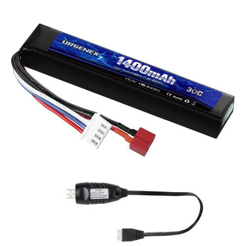 URGENEX Airsoft Battery 11.1V 1400mAh Lipo Battery with Deans T Connector 30C High Discharge Rate Rechargeable 3S Lipo Battery for Airsoft