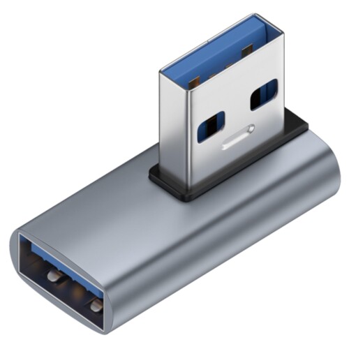 楽天アルメリアセカンドストア全8種 fine-R USB3.0 USB A メス USB-A オス 変換アダプタ 方向変換 L字 L型 90° AtoA 高速転送10Gbps 急速充電 電流3A 4スタイル2方向 スリムデザイン （PL保険加入品） （AAミドルベント ブルー）