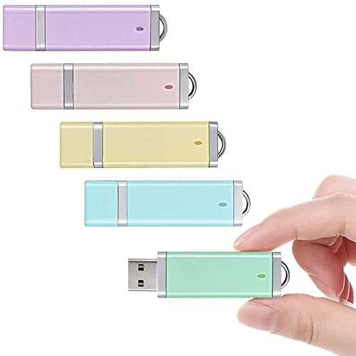 USBメモリ 1GB USB2.0 5個セット KOOTION USBメモリ フラッシュドライブ キャップ式 コンパクト 軽量 超高速データ転送 大容量 読取り最大60MB/秒データ転送 Windows PCに対応 (五色：青 紫 緑