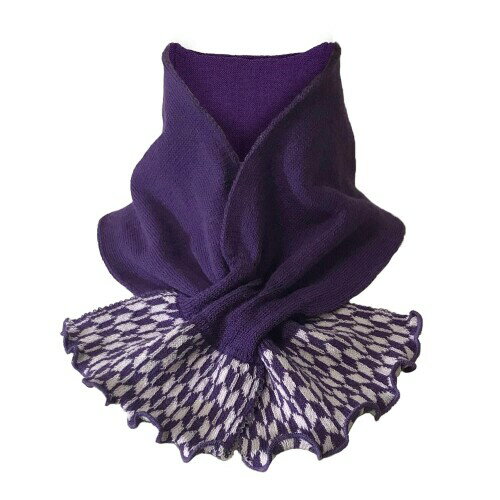 ネッククーラー 矢がすり柄日本製 保冷剤付き 差込式 涼感 吸水速乾 熱中症対策 (パープル)