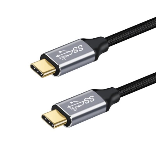 Type C & USB-C ケーブル 10Gbps 高速データ転送100W/5A 20V E-Marker PD対応 USB3.1 Gen 2 急速充電コード MacBook Pro/Air iPad Pro Switch Galaxy Pixel 対応 高耐久 ナイロン編み 断線防止 (I字 1.5M)