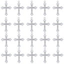 (SUNNYCLUE) 1箱40個 十字架 合金 チャーム 銀色 ラインストンー イエス キリスト キラキラ クロス ビーズ キリスト教 瞑想 おしゃれ アンチーク インテリア スタンドタイプ インテリア 礼拝