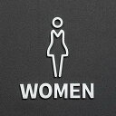 ルームサイン ピクトサイン WOMEN トイレ 女性トイレ 女子トイレ ブラック/ホワイト ドアサイン 表札 室札 サイン (Type2(ホワイト))