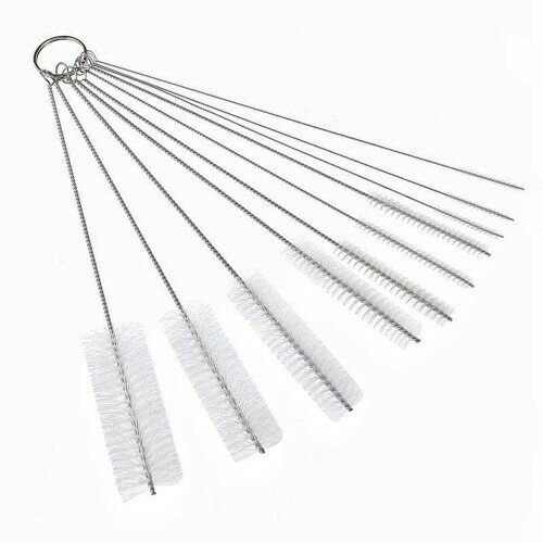 VIVIZHWH 洗浄ブラシ ステンレス線 カップブラシ 自由に曲がる 隙間ブラシ 哺乳瓶ブラシ 細口瓶洗浄ブ..