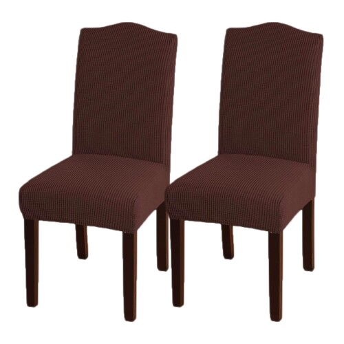 椅子カバー チェアカバー 2枚 伸縮素材 フルカバー ストレッチ チェアカバー 柔らかい イスカバー 家庭・結婚披露宴・お祝い・パーティーなど対応 取り外し可能 洗える (チョコレート,