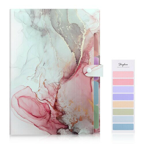 SKYDUE 5ポケットドキュメントファイル A4ファイル 書類収納ボックス ファイルケース A4 スナップ式 防..