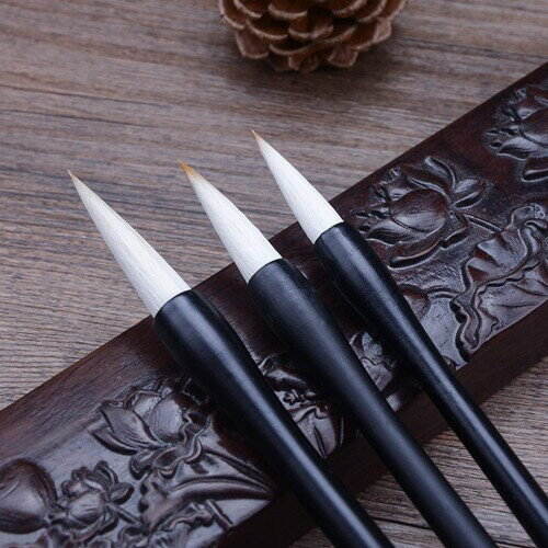 添今堂 手作り 中国書道ブラシセット 兼毫 樟木筆軸 3件套 大中小 書道筆