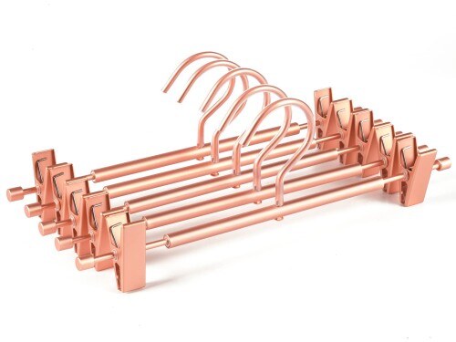 Amber Home 超軽い ローズゴールドズボンハンガー 10本組 スカートハンガー ボトムス パンツ スラック..