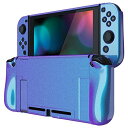 PlayVital Nintendo Switchに対応用アップグレードされたグロッシーケースグリップカバー、ドックに対応できて、Nintendo Switch...
