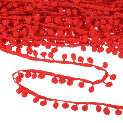 M METERXITY ポンポンボールフリンジトリム 20ヤード11mmボールフリンジトリムリボン ホームデコレーシ..