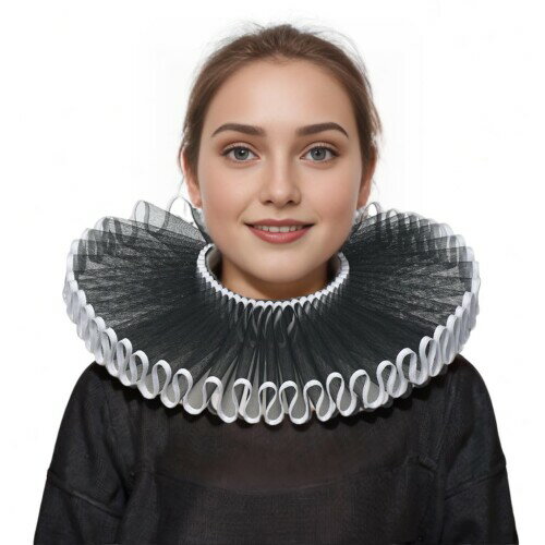 (FAD-4U) エリザベス朝 つけ襟 仮襟 ラフ襟 ハロウィン コスチューム アクセサリー 取り外し 調整可能 ..