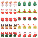 SUNNYCLUE 40個10種 クリスマス アクリルカボション カボション サンタ クリスマスツリー デコパーツ 樹 ツリー 雪だるま チャーム しか 鹿 お...