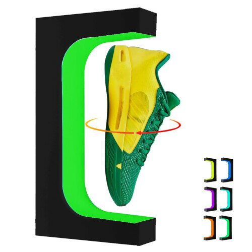 Vnemofey 浮揚靴ディスプレイスタンド、アクリル磁気フローティング回転スニーカー、LEDナイトライト、..