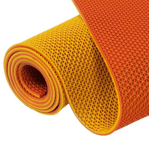 MEMETARO 滑り止めマット 屋外 ゴムマット 歩行滑り止めマット 透水マット 穴あき 1枚に2つ色付き 厚さ5mm 自由DIY 業務用 家庭用 保育園?店舗?通路?大浴場?オフィス 耐震 イエロー+オレン