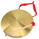 EXCEART ドラ 銅羅 楽器 タムタム ゴング 打楽器 太鼓 合図 銅鋼製 プレイハンマー付き 開業 試合 雰囲気 マレット つりひも セット 32cm ゴ...