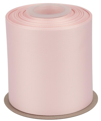 幅 100mmソリッドライトピンクグログランリボン、ギフトラッピング、裁縫、ヘアアクセサリー、結婚式の装飾に最適 - 22メートル/巻