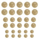 HAMILO ボタン 交換用 洋服用 ブレザー用 ジャケット用 コート用 3種計48点セット (マットゴールド)