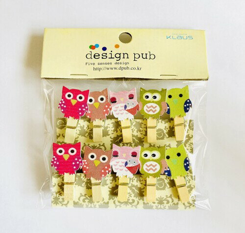 木製クリップ フクロウ ふくろう カラフル インテリア ギフト かわいい (ふくろう)