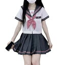 (Mrinoyume) セーラー服 JK制服 コスプレ 長袖 コスチューム 女子高生 高校生 黒 紺色 ミニスカート 本格制服 歳桜 ピンク 灰色 (S, 灰色 半袖)