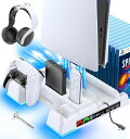 新型PS5 縦置き 冷却 スタンド 3段階ファン速度調整 OIVO PS5コントローラー充電 2台同時充電 PS5冷却ファン LED充電指示ランプ ヘッドセット...