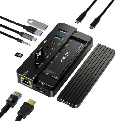 ACASIS USB CnuSSDGN[W[AbvgbvhbLOXe[VA4K 60Hz HDMIA100 W PDAUSB AC 3.1ASD/TFJ[h[_[A10Gbps M.2 NVME SATA SSDGN[W[iCgu