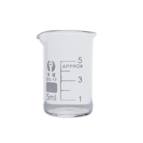 geneX ビーカー 5ml ローフォームガラスビーカー 3.3ホウケイ酸ガラス 注ぎ口付き ラボリキッド用