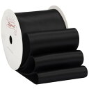 サテンリボン幅63mm x 9m巻 - 手芸、ラッピング、 花束、ウェディングに最適 (ブラック)