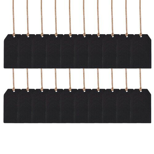 nalaina ミニ黒板 ボトルネーム (20個セット) ボトルネームプレート 黒板 木製ボトルタグ カフェ ギフトラベル 菓子屋 結婚式 パーティー プレート...