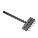 Kozelo レザープロングパンチツール (8mm) 6本のスチールプロング列 ラウンドレースステッチパンチ DIY ダイヤモンドレースステッチチゼル レザークラフトシューズ用 長さ128mm
