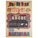 ステンシルシート アルファベット大文字&数字セット AMERICAN (2cm)