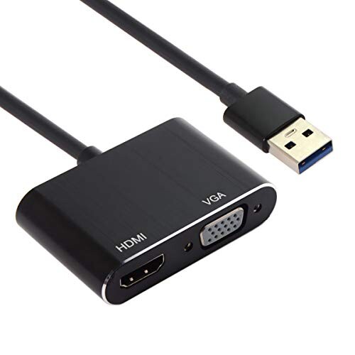 USB3.0 to VGA HDMIA_v^ usb vgaϊA_v^ fAfBXvC A_v^[ j^[ vWFN^[ HDTVp 1080PΉ Windows7/8/10ɑΉ