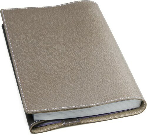 ブックカバー B6 本革 単行本サイズ シュリンクレザー 漫画カバー 12.8cm×18.2cm Andmano (グレージュ)