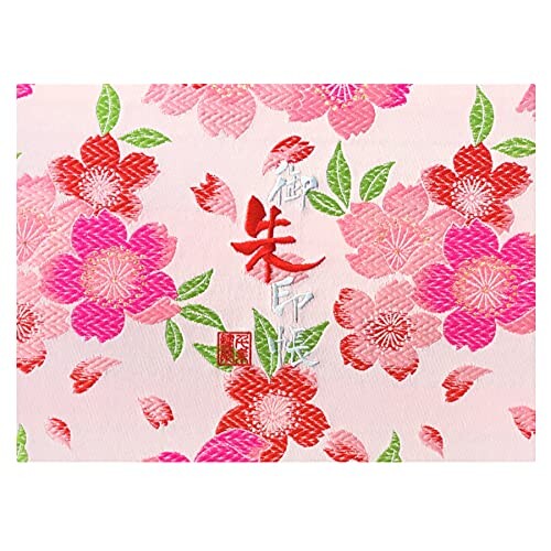 千糸繍院 御朱印帳WL西陣織 金襴装丁/刺繍文字 蛇腹式48ページ 見開き大判 (銀色刺繍文字／生成り本文)