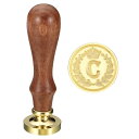 PATIKIL アルファベットC ワックスシールスタンプ イニシャルレター シーリング ワックススタンプ 古典的なレトロ 取り外し可能 ブラスヘッド 木製ハンド...