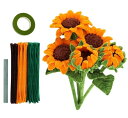 siawadeky 手芸モール 造花 花束 ひまわり 300本セット カラーモール 手作りキット モールアート 曲げ可能 手芸素材 工作モール 記念日 誕生日 母の日 バレンタインデー 贈り物 DIY 手作り 造