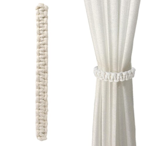 4個 カーテンタイ ドレープの素朴なカーテンネクタイ 手作りカーカーテン留め 飾り ロープカーテンアクセサリー 紐 締め 窓装飾家庭用、屋外用、寝室、オフィス用、ドレープ装飾用 (