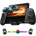 Switch グリップ コントローラー 携帯モード LEDライト Switch コントローラー 6軸ジャイロ TURBO連射機能付き 人間工学 マクロ機能 Switch/OLEDに対応 日本語取扱説明書 (迷彩ブラック)