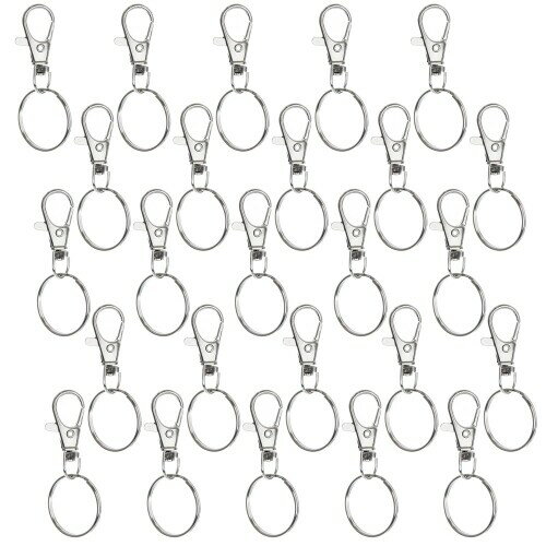 Pstyle. ナスカン キーホルダー チェーン パーツ 部品 金具 25個セット PST-128 (シルバー)