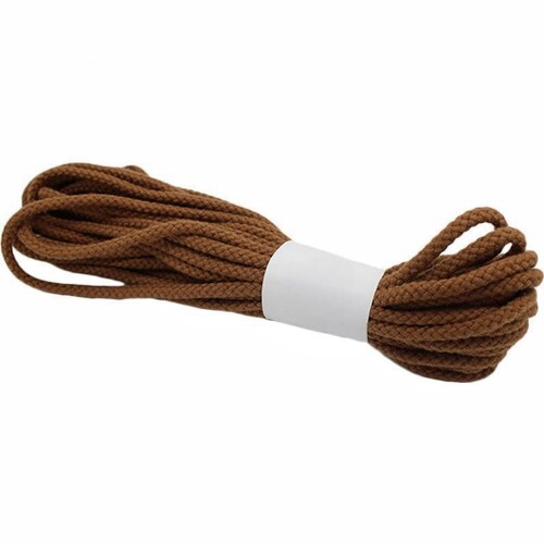 ILLIDAN 綿ロープ 太さ 5mm 長さ 10M 汎用 ロープ 柔らか 太い 天然 コットン 手作り インテリア 飾り 手芸用 DIY 綿 (5mm/10M ブラウン)