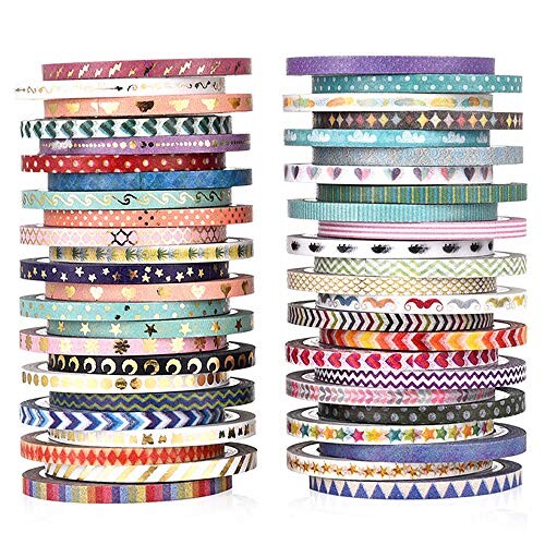 PBM 48巻セット マスキングテープ 大量 マステ ロール 細幅 3ミリ 3mm ほそい 細い ラッピング ギフト デコレーション デザイン 装飾 カラフル ...