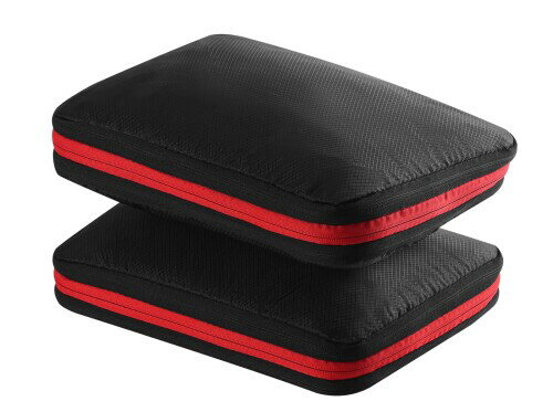 HomeFirst 旅行用圧縮袋 便利旅行 圧縮バッグ 2点セット 簡単圧縮 衣類スペース節約 収納バッグ トラベルポーチ 旅行 出張 便利グッズ ブラック